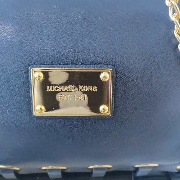 EUC Michael Kors Crossbody - Blue Leather w/Tassel (MSRP $328) - Picture 4 of 14